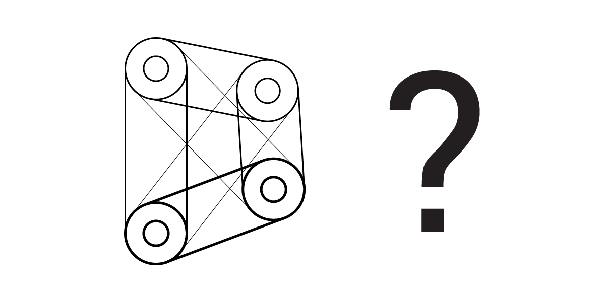 An introduction features a black and white line drawing of four circles connected by intersecting straight lines, forming a geometric pattern, shown next to a large question mark.
