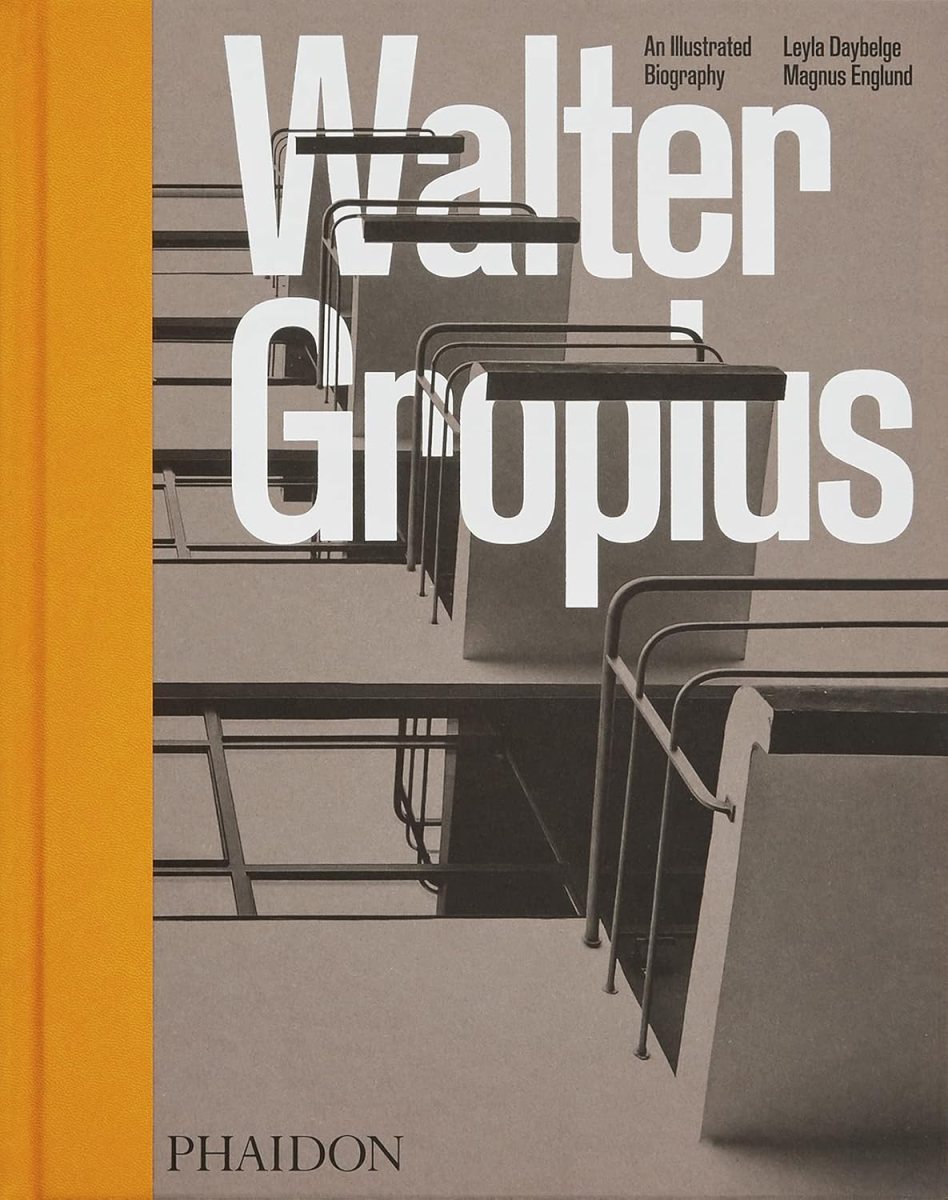 The cover of a book titled Walter Gropius: An Illustrated Biography by Leyla Daybelge and Magnus Englund, featuring a black and white photo of a building—an ideal pick for gifts for architects or the 2025 holiday gift guide.